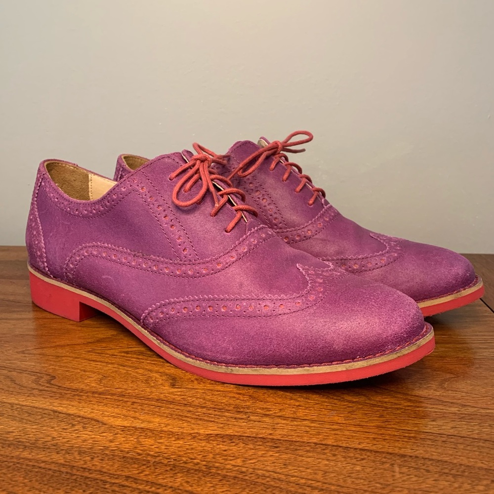 Cole Haan Purple Suede Oxford Shoe Women Size 10b